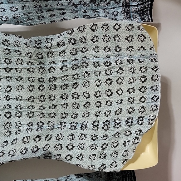 New Nwt Cino Floral Stripe Print Cotton Top Crinkle - Picture 5 of 9